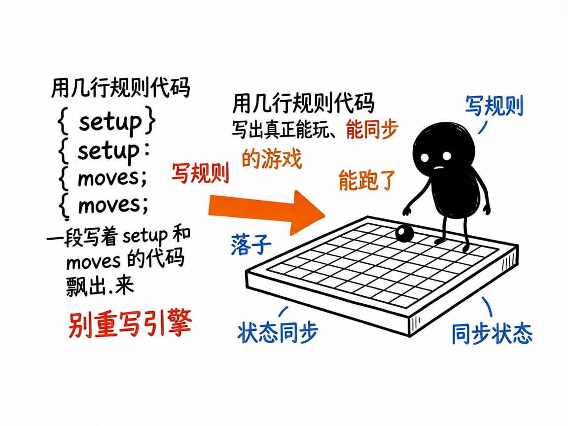 想自己做一款棋牌或桌游？它帮你把规则写成能跑的游戏