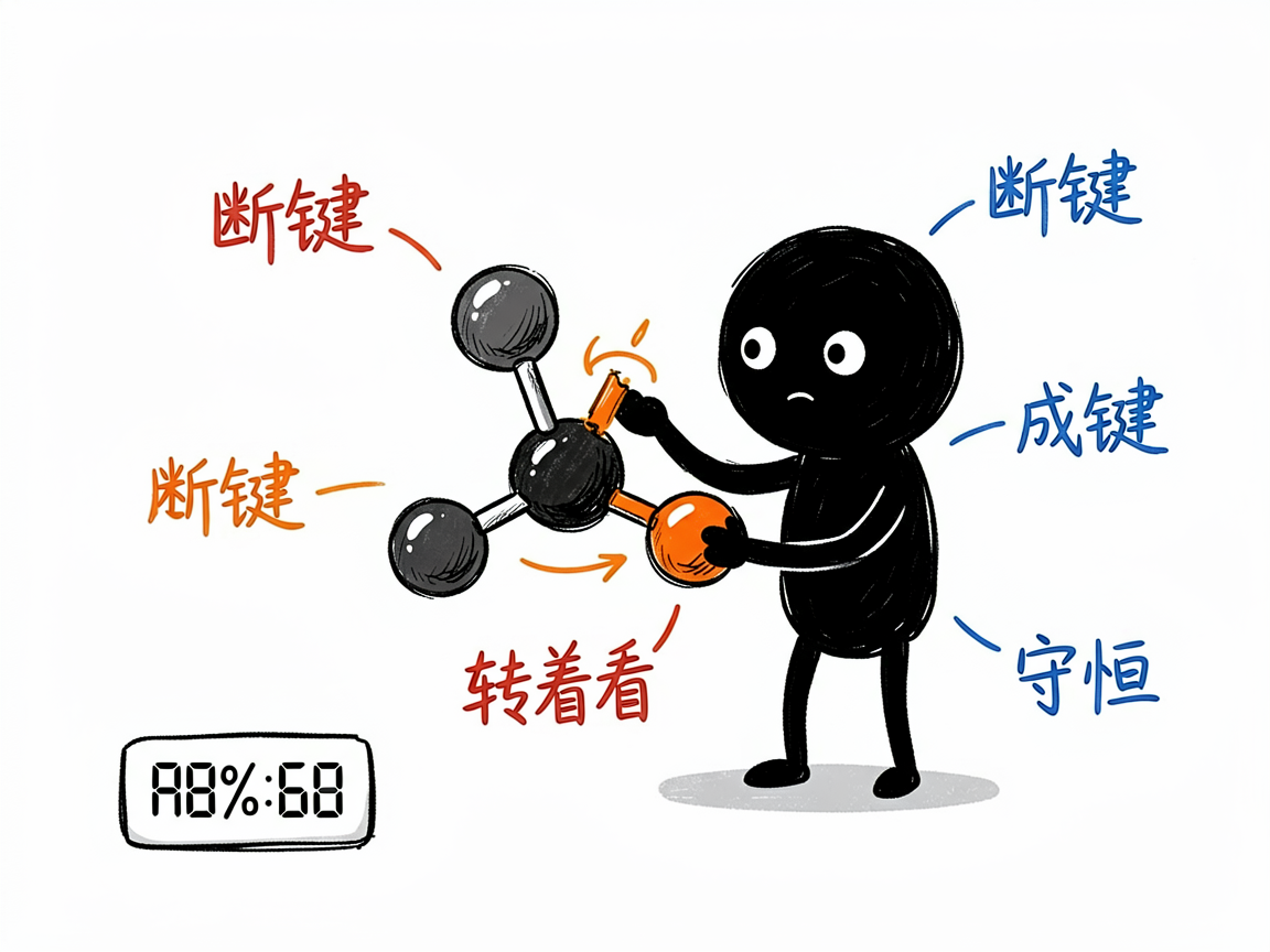 化学反应到底怎么断键成键，让它变成能转着看的 3D 动画