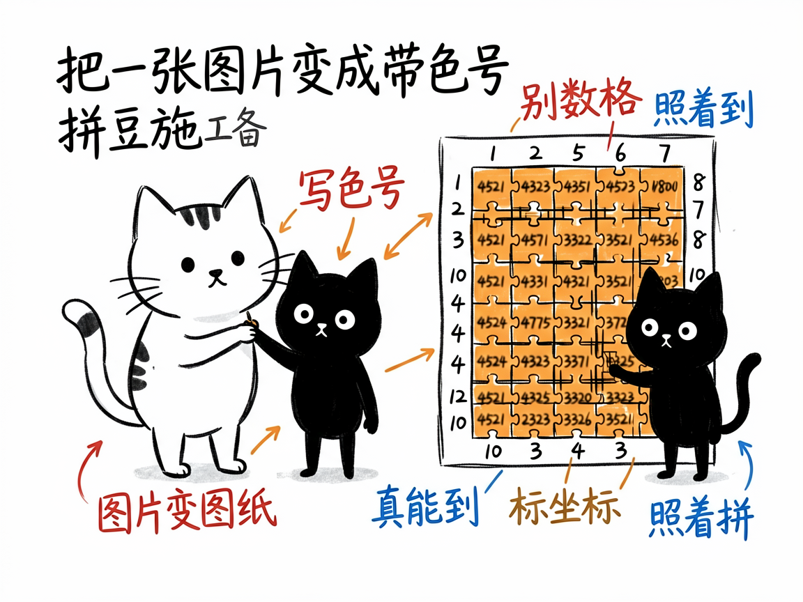 把任意图片变成"照着拼"的拼豆图纸